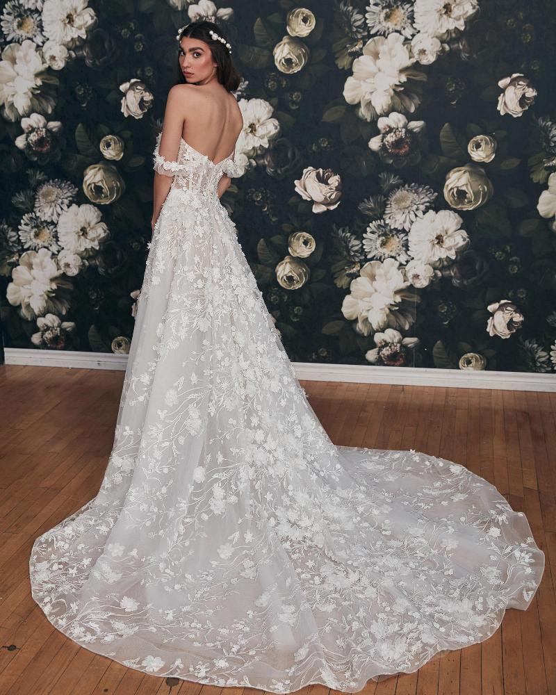 121234 3d lace off the shoulder wedding dress with pockets and a line silhouette2